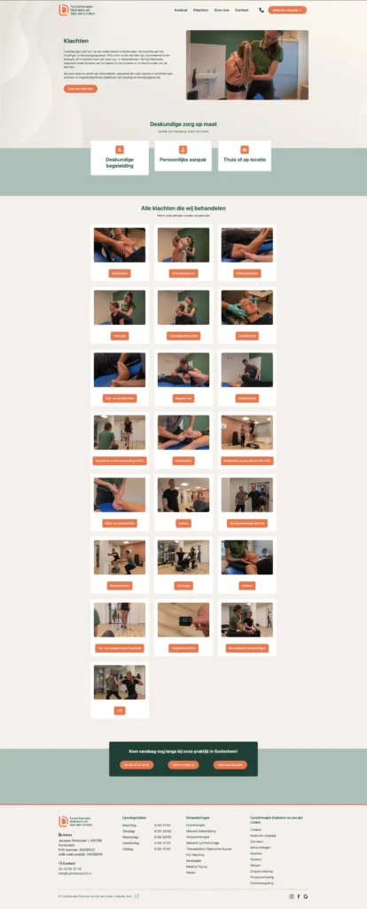 Website - Klachten - Fysiotherapie Duindam en van der Linden
