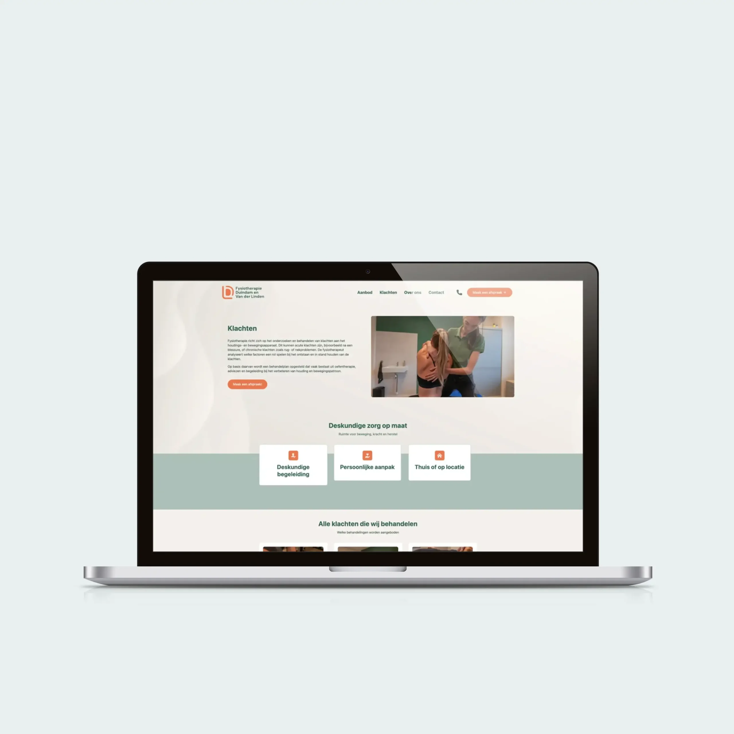 Website ontwerp- Fysiotherapie Duindam en Van der Linden